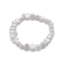 Load image into Gallery viewer, White Cultured Freshwater Pearl Stretch Bracelet - SoMag2
