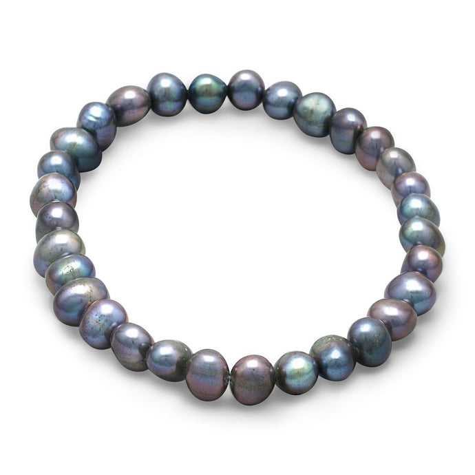 Peacock Cultured Freshwater Pearl Stretch Bracelet - SoMag2