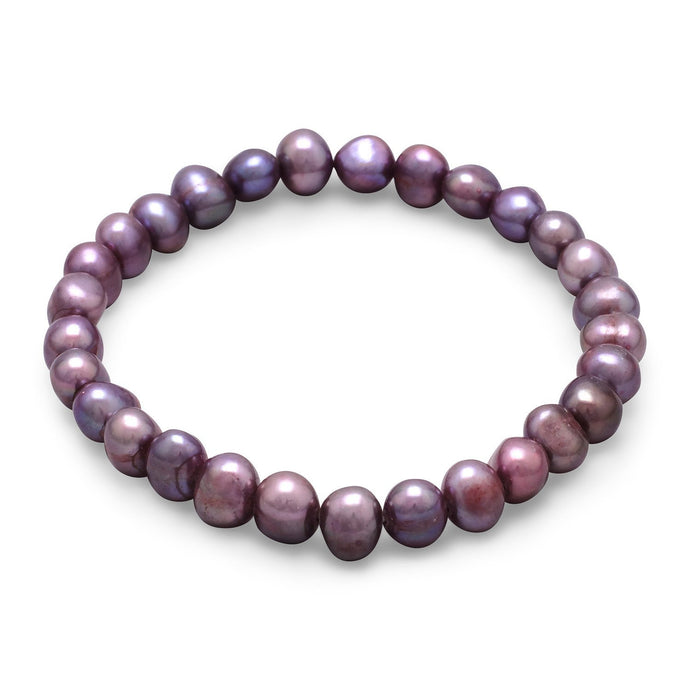 Plum Cultured Freshwater Pearl Stretch Bracelet - SoMag2