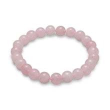 Load image into Gallery viewer, Rose Quartz Bead Stretch Bracelet - SoMag2