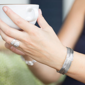 Oxidized Feather Cuff Bracelet - SoMag2