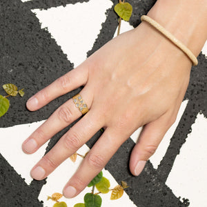 Gold Plated Sterling Silver Polki Diamond Ring - SoMag2