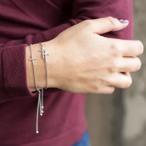 CZ Cross Friendship Bolo Bracelet - The Southern Magnolia Too