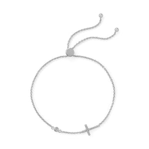 CZ Cross Friendship Bolo Bracelet - The Southern Magnolia Too