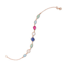 Load image into Gallery viewer, Rose Gold Plated Sterling Silver Multi Gemstone Bracelet - SoMag2