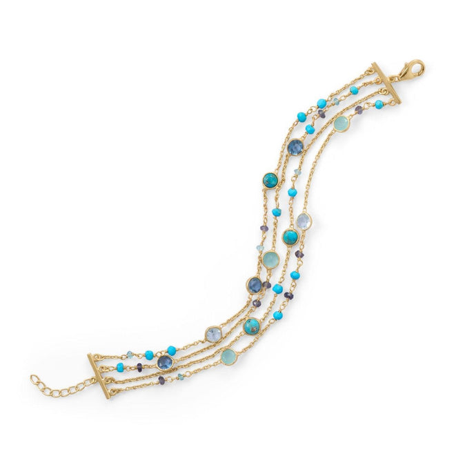 Gold Plated Multi Stone Bracelet - SoMag2
