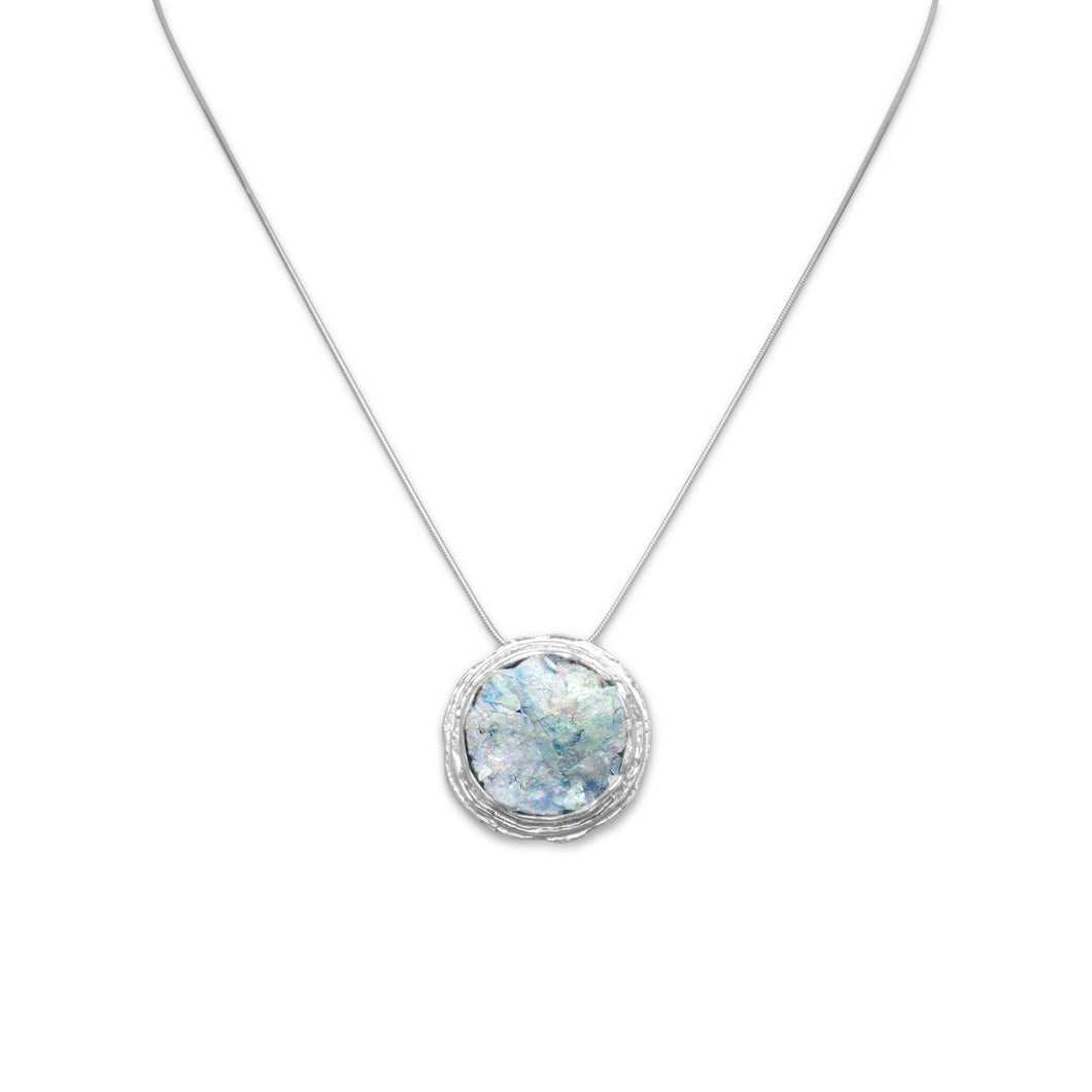 Textured Edge Ancient Roman Glass Necklace - SoMag2