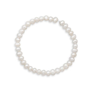 White Cultured Freshwater Pearl Stretch Bracelet - SoMag2