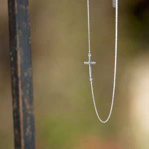 Necklace with Off Center Cross - SoMag2