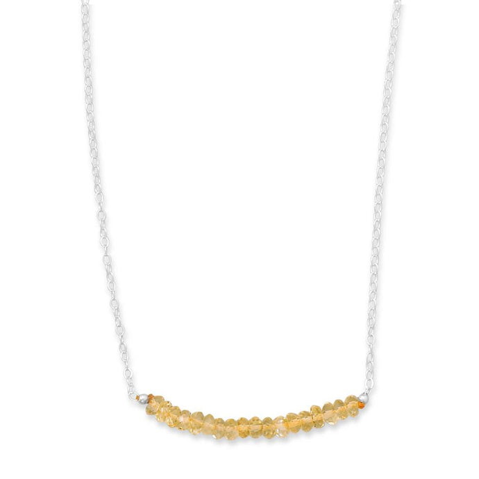 Faceted Citrine Bead Necklace - November Birthstone - SoMag2