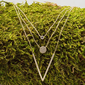 Triple Strand Necklace with CZs - SoMag2