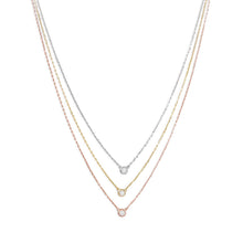 Load image into Gallery viewer, Graduated Tri Tone Necklace with CZs - SoMag2