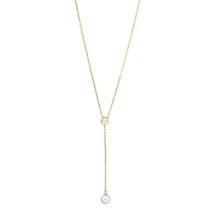 Load image into Gallery viewer, Necklace with CZ and Imitation Pearl Drop - SoMag2