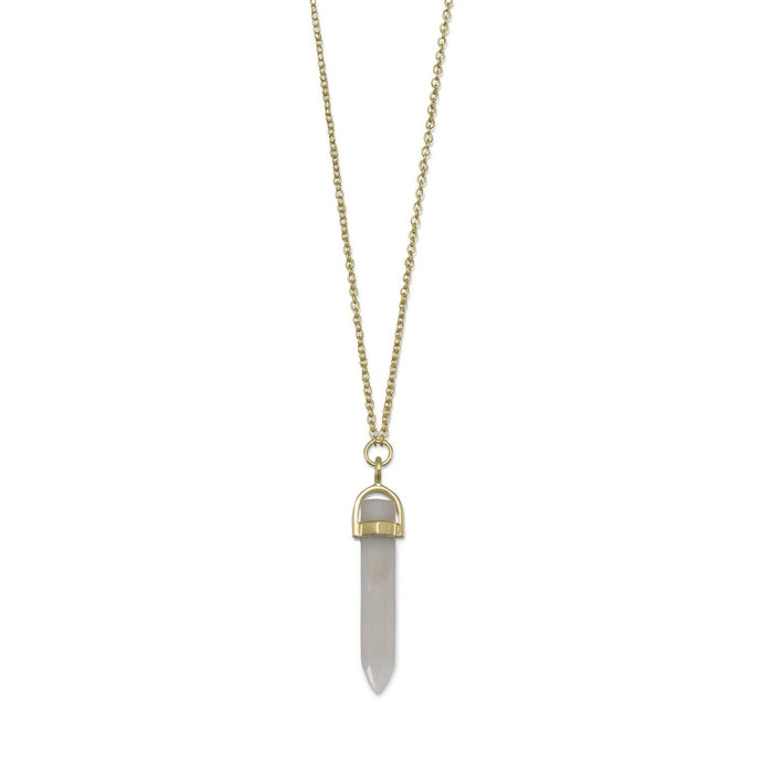Spike Pencil Cut Gray Moonstone Necklace - SoMag2