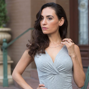 Rose Gold Plated CZ Bar Necklace - SoMag2