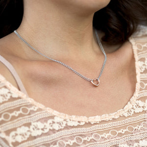 Italian Two Tone Double Strand Open Heart Necklace - SoMag2