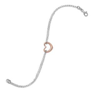 Two Tone Double Strand Open Heart Bracelet - SoMag2