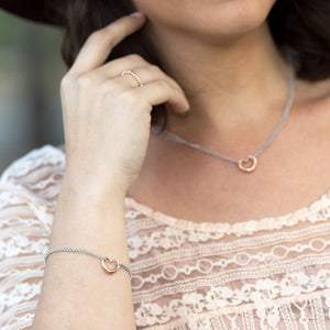Italian Two Tone Double Strand Open Heart Necklace - SoMag2