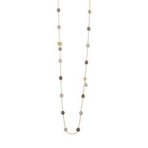 Gold Plated Labradorite and Clear Quartz Endless Necklace - SoMag2