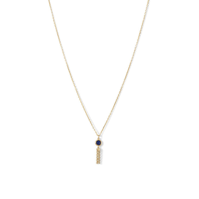 Mini Lapis and Tassel Necklace - SoMag2