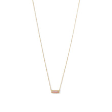 Load image into Gallery viewer, Mini Synthetic Pink Opal Bar Necklace - SoMag2