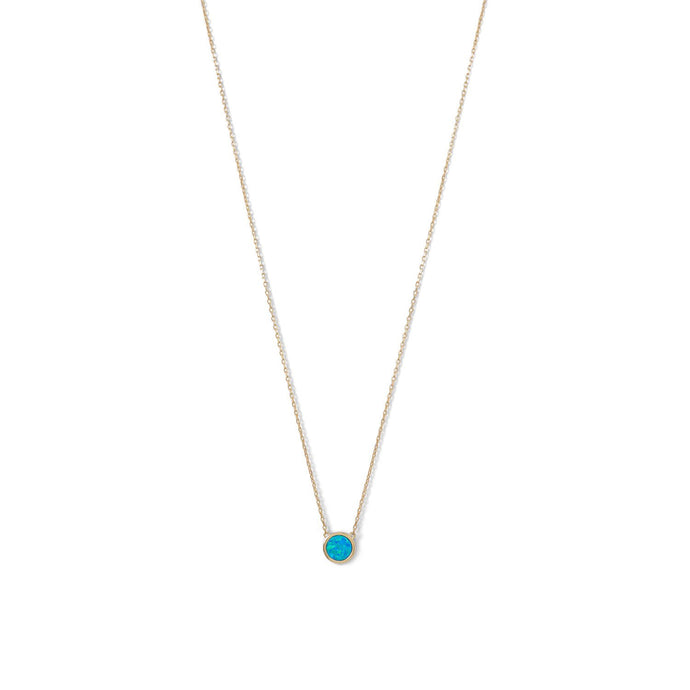 Mini Synthetic Blue Opal Necklace - SoMag2