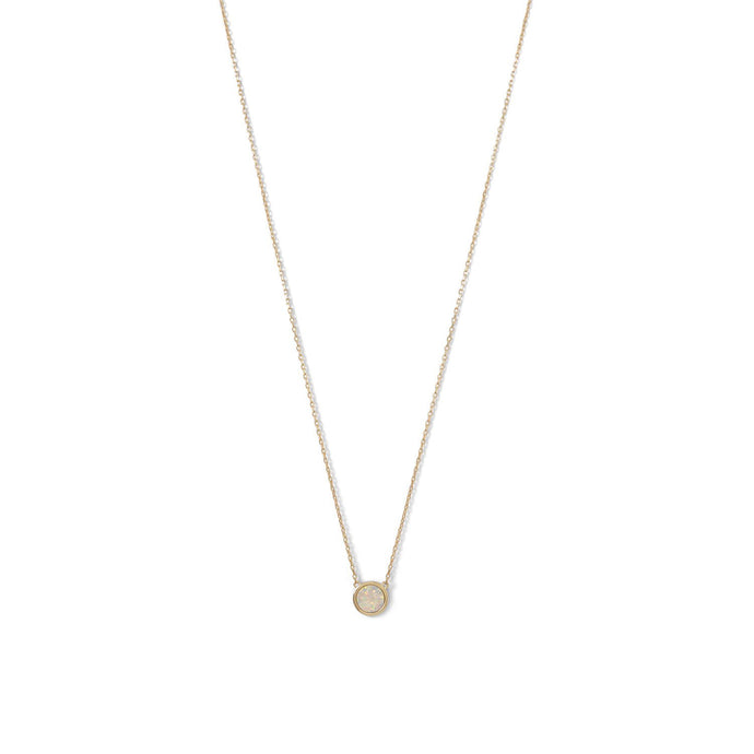 Mini Synthetic White Opal Necklace - SoMag2