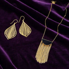 Load image into Gallery viewer, Gold Plated Fringe Leaf Earrings - SoMag2
