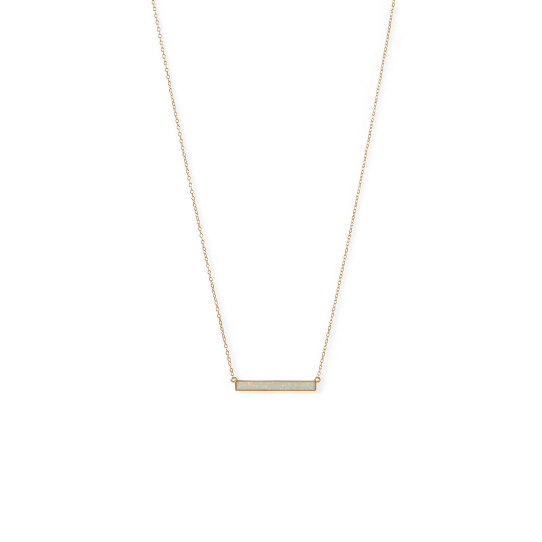 White Opal Bar Necklace - SoMag2