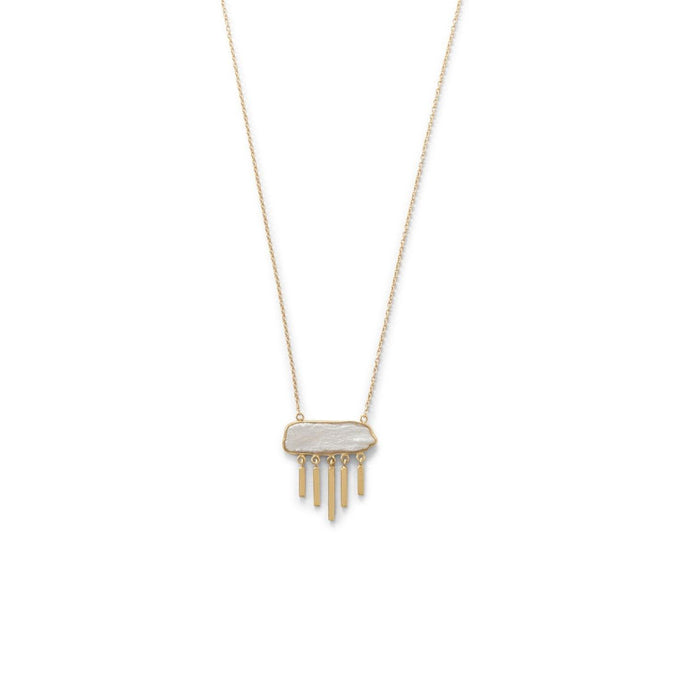 Gold Plated Cultured Freshwater Pearl Necklace - SoMag2