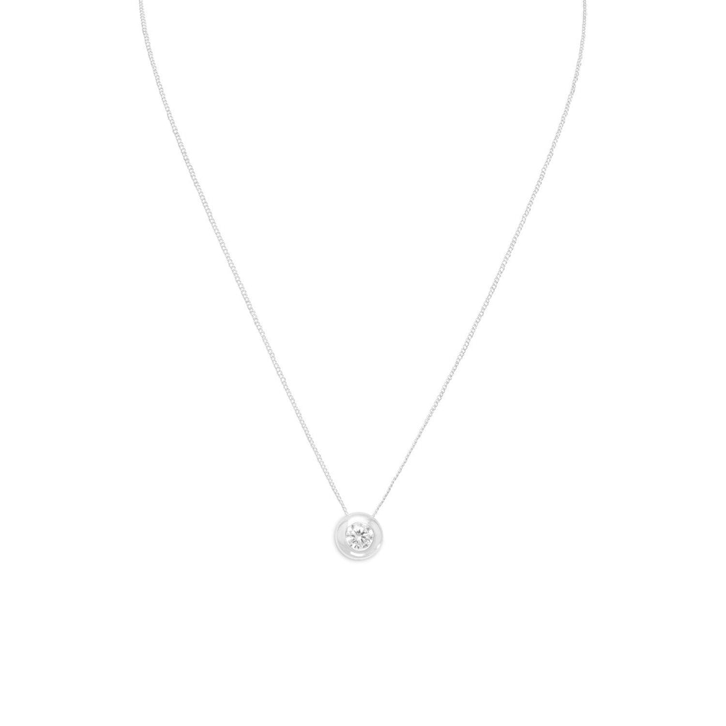 Necklace with Bezel Set CZ - SoMag2