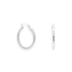Silver Square Tube Hoop Earrings - SoMag2