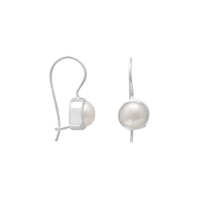 Load image into Gallery viewer, White Cultured Freshwater Pearl Earrings on Euro Wire - SoMag2