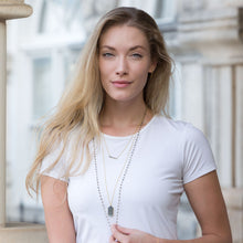 Load image into Gallery viewer, Gold Plated Double Strand Iolite and Labradorite Necklace - SoMag2