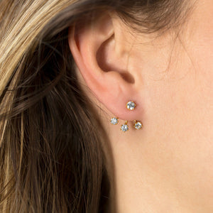 Gold Plated CZ Front Back Earrings - SoMag2