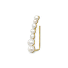 Load image into Gallery viewer, Gold Plated Graduated Cultured Freshwater Pearl Ear Climbers - SoMag2