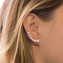 Load image into Gallery viewer, Gold Plated Graduated Cultured Freshwater Pearl Ear Climbers - SoMag2