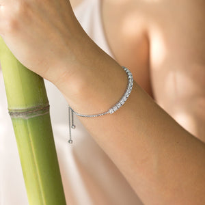 Rhodium Plated CZ Friendship Bolo Bracelet - SoMag2