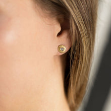 Load image into Gallery viewer, Gold Plated Polki Diamond Post Earrings - SoMag2