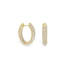 Load image into Gallery viewer, Gold Plated CZ In/Out Hoop Earrings - SoMag2