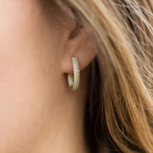 Load image into Gallery viewer, Gold Plated CZ In/Out Hoop Earrings - SoMag2