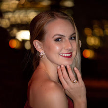 Load image into Gallery viewer, Gold Plated Bursting CZ Post Earrings - SoMag2