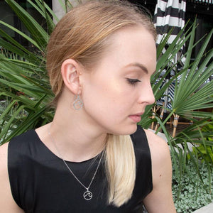 Rhodium Plated Outline Wave Pendant - SoMag2