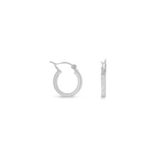 Load image into Gallery viewer, Silver Square Tube Hoop Earrings - SoMag2