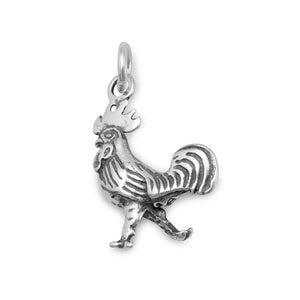 Sterling Silver 3D Rooster Charm