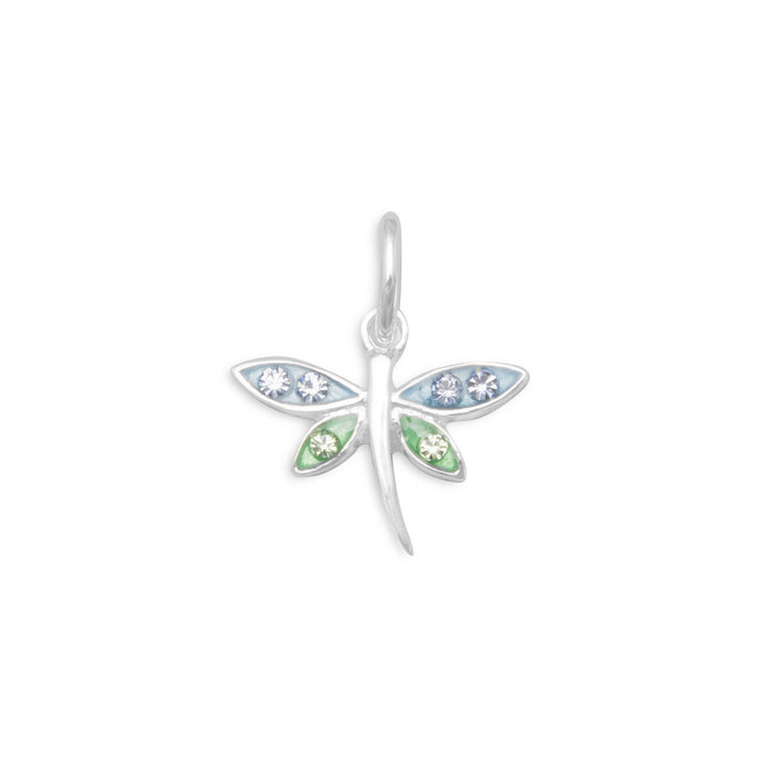 Epoxy Dragonfly Charm with Crystals - SoMag2