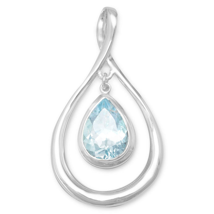 Pear Shape Pendant with Blue Topaz Drop - SoMag2