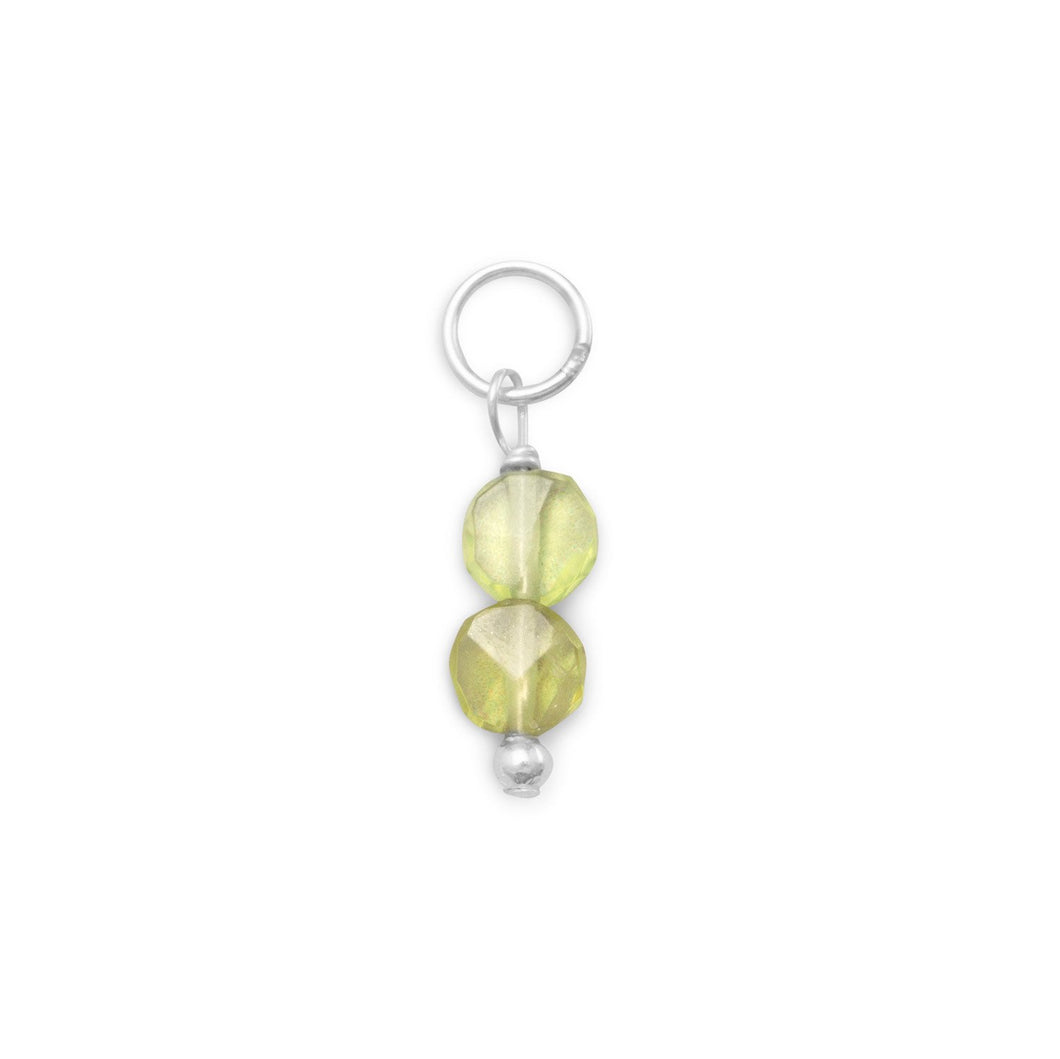 Peridot Coin Bead Charm - August Birthstone - SoMag2