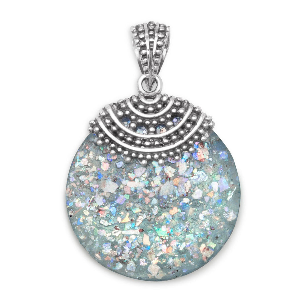 Roman Glass Beaded Top Pendant - SoMag2