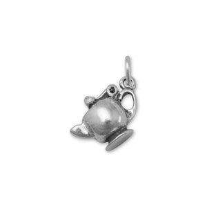 Sterling Silver Oxidized Tea Pot Charm - SoMag2